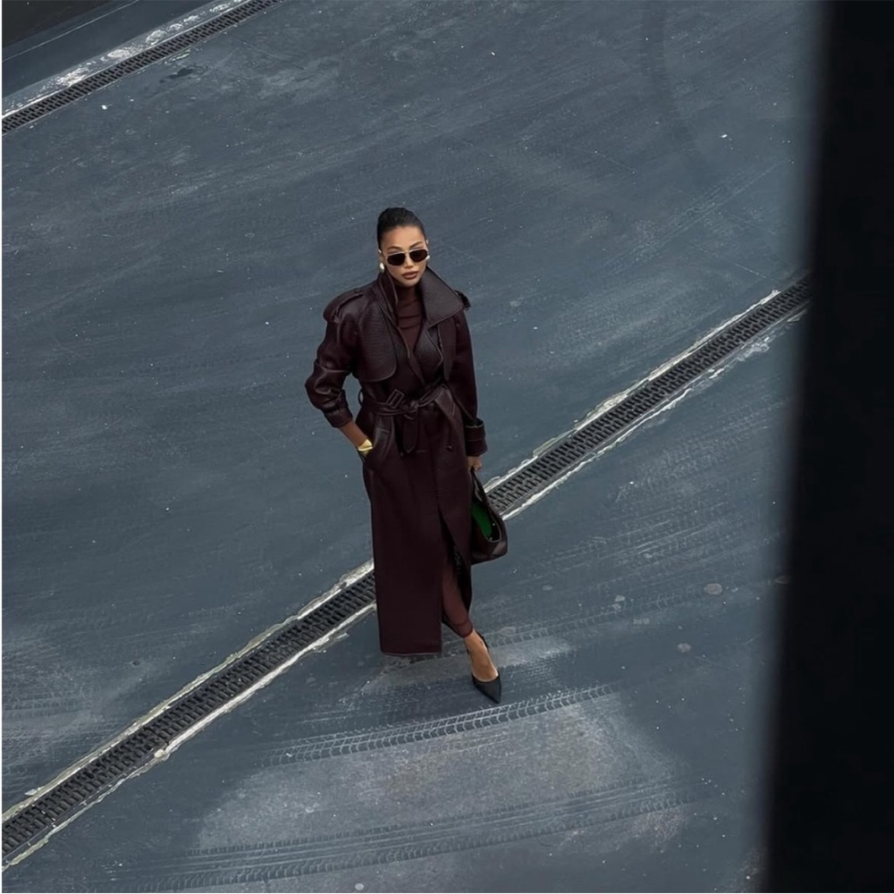 ISO KAOÂ Faux Leather Trench